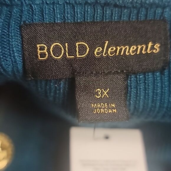 Bold Elements Plus Womens Square Neck Elbow Sleeve Blouse NWT 3X - Picture 5 of 7